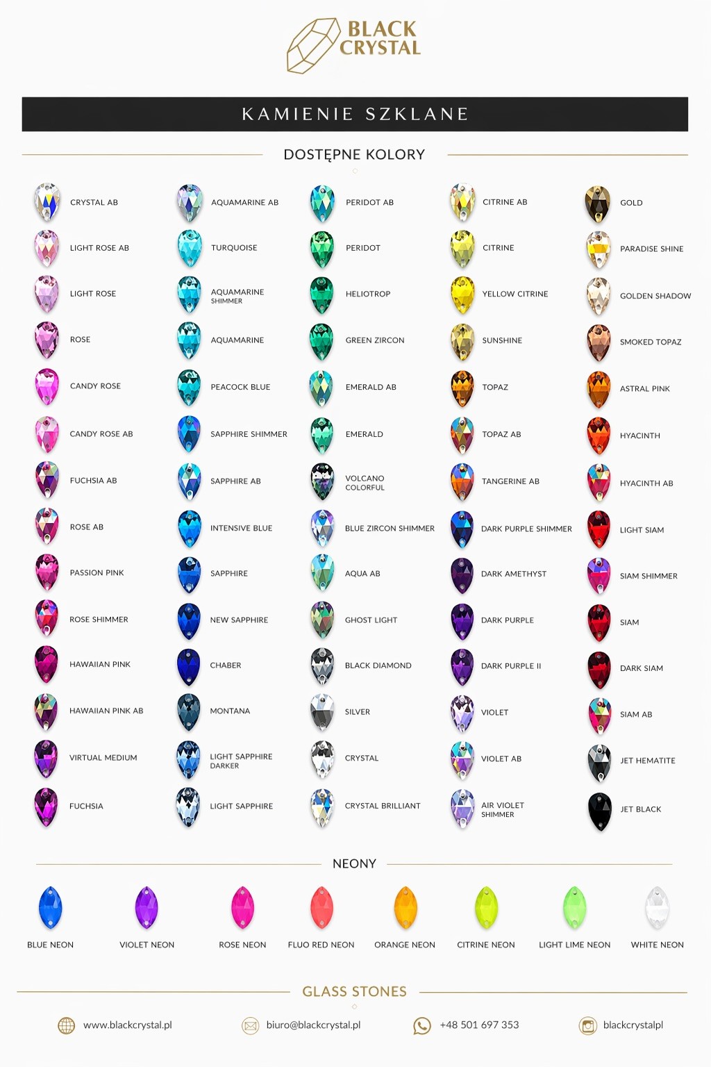 KAMIENIE SZKLANE DO PRZYSZYWANIA